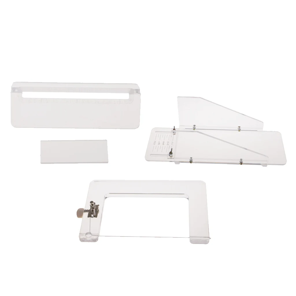 Multi-functional Loaf Soap Mold Cutter Box Practical Acrylic Soap Beveler/Planer and Steel Wire String Soap Loaf Cutter Slicer