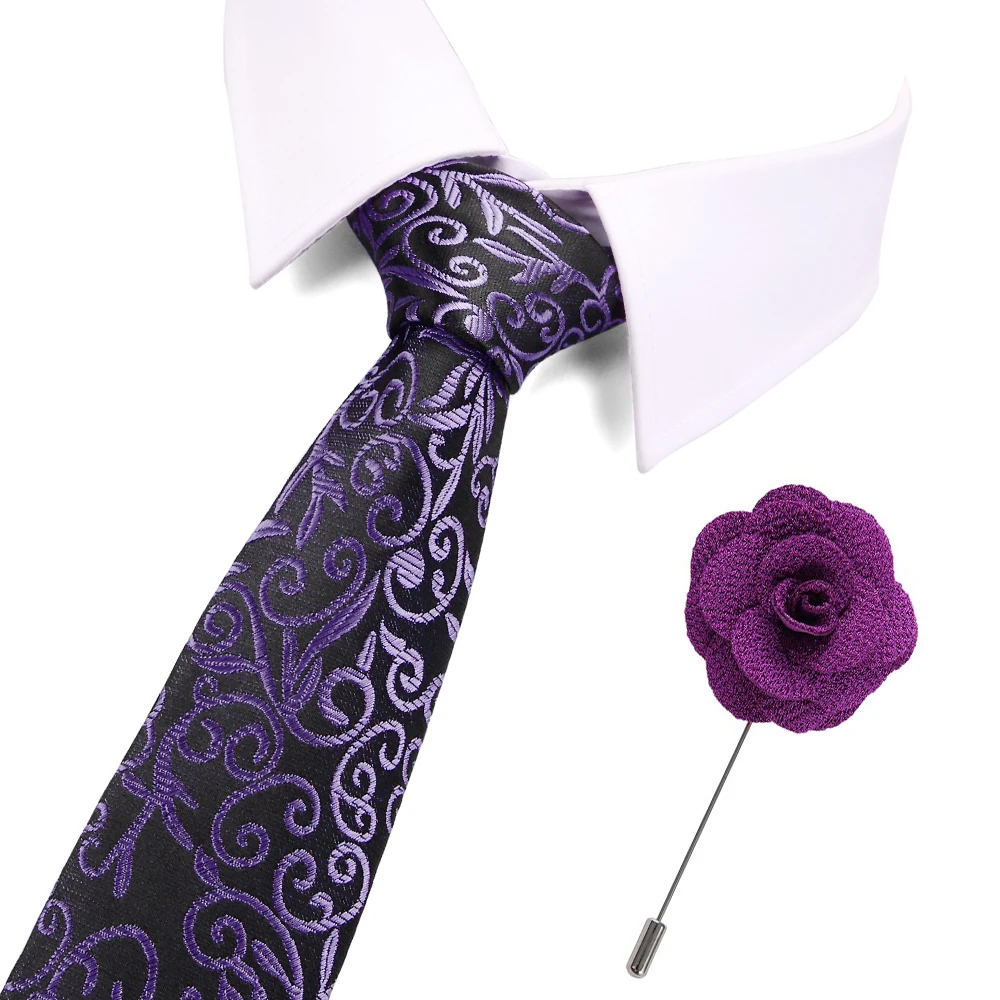 

Corbatas wedding Classic Men's tie Solid 7.5cm Formal ties business dress Fashion Accessories men necktie Free Gift Brooches