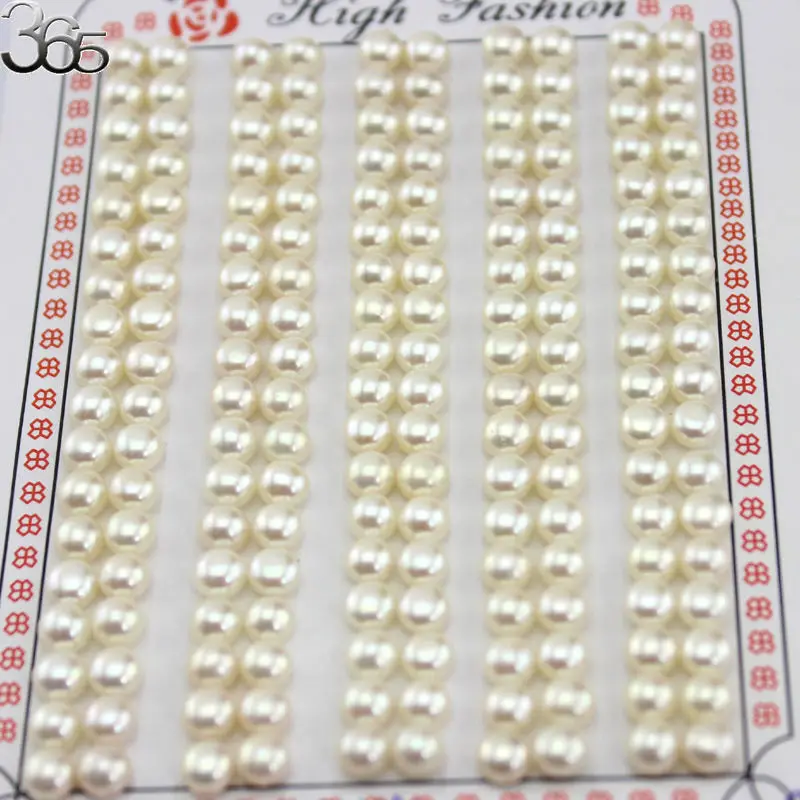 

Free Shipping 20pcs 4-12mm Natural 3A Grade White Button Freshwater Pearl Half Drilled Hole Loose Beads