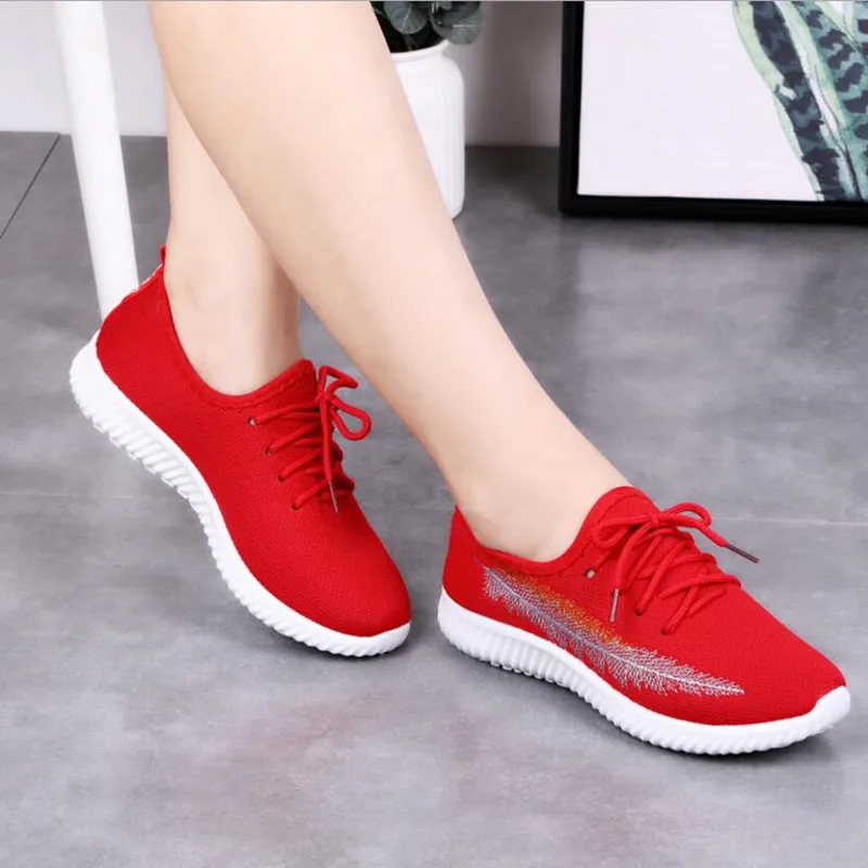 Women's Sneaker Spring Autumn New Women's Shoes women's Outdoor Sneaker Leisure Shoes embroidery Craft Shoes Ladies flat Shoes
