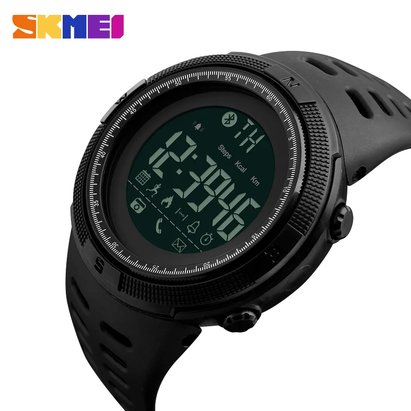 SKMEI 1250 новые мужские наручные часы 50 м водонепроницаемые Смарт приложение Синхронизация SMS напоминание шагомер калории Reloj Hombre мужские спортивные часы