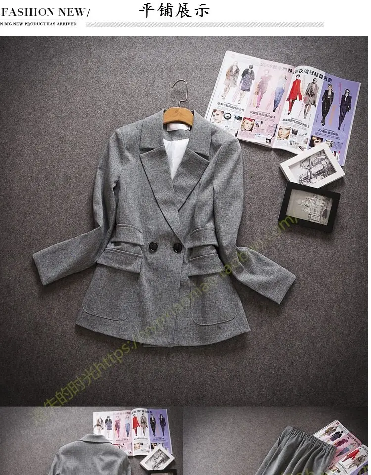 Новые деловые брючные костюмы высокого качества комплект блейзеры Формальные женские OL Элегантные клетчатые комплекты из 2 предметов форменная куртка комплект