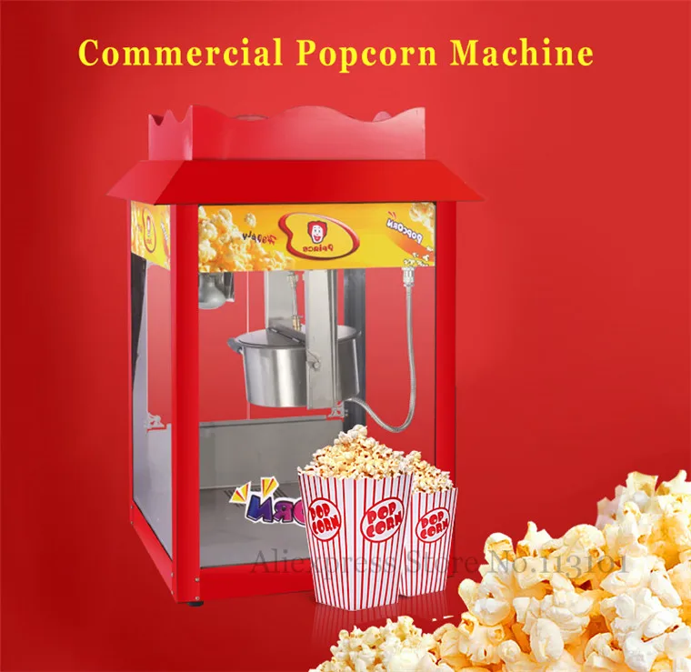 

Commercial Popcorn Popper with Cart Electric Heating Corn Popper 24oz high production capacity