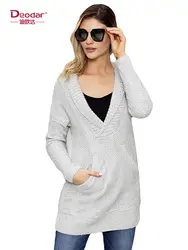 Deodar 2018 новый плюс размеры витой сзади свитер для женщин джемперы пуловеры для повседневное Топы корректирующие с длинным рукаво