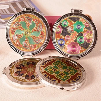 

Mini Folding Pocket Mirror,Easy Carry Compression Type Design Compact Make-up Spiegel Portable Makeup Tool--Round Makeup Mirror.