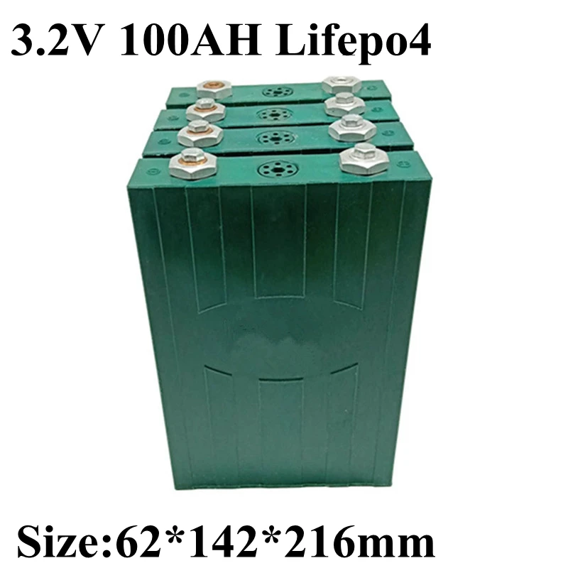 

1pcs 3.2v Lifepo4 Battery 100ah Lifepo4 100ah 100A Power EV Battery Pack Diy 12v Battery for Solar System Cells Energy Storage