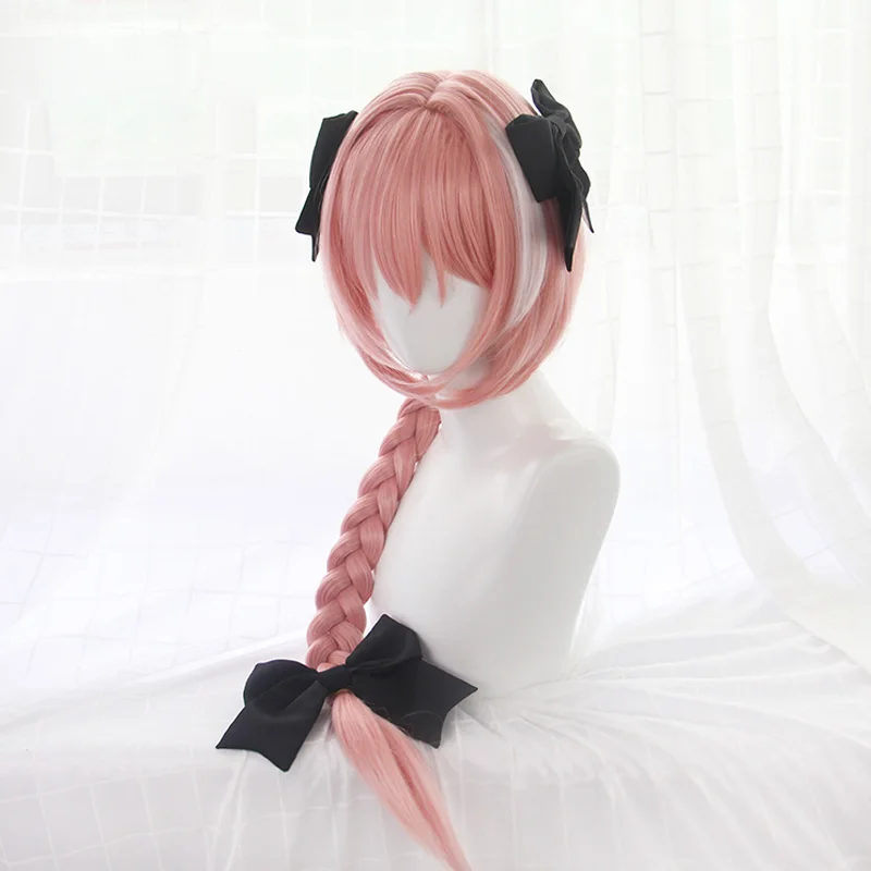 New Arrival Game Fate Apocryph Astolfo Cosplay Wigs 75cm Pink Heat Resistant Synthetic Hair Perucas Cosplay Wig