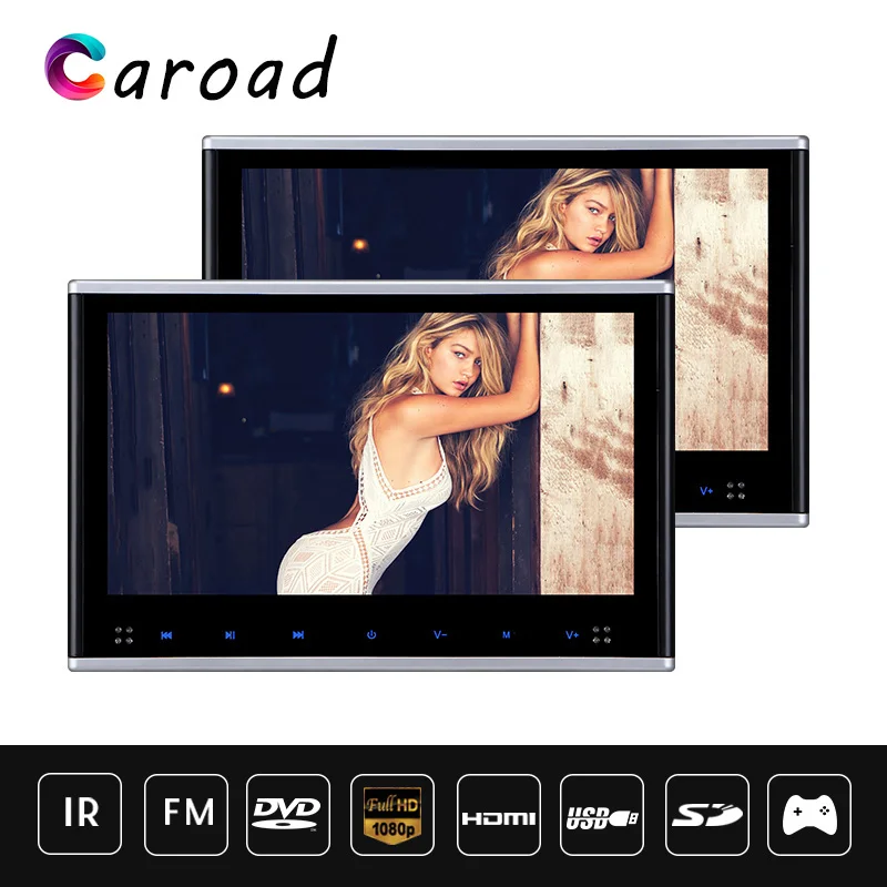 2PSC 10 1 &quotHD цифровой TFT ЖК-экран авто подголовник автомобиля монитор USB/SD/HDMI dvd-плеер