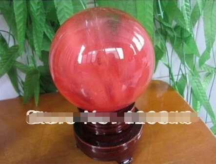 

A 331SMELT QUARTZ CRYSTAL red SPHERE AAAAAstand 100mm (0601)