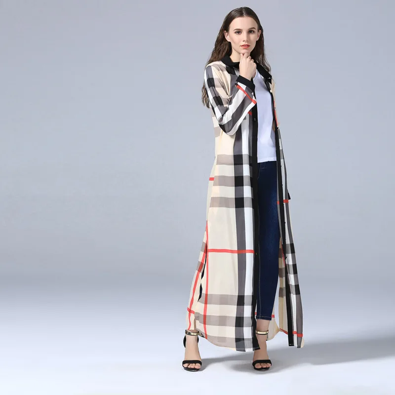 Plaid Cardigan Islamic Clothing Long Dress Muslim Dress Arab Women Fashion Robe Dress Abaya Ethnic Muslim Women Kaftan Dress (3)
