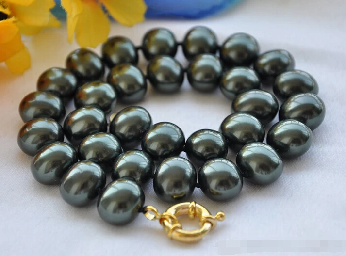 

fast Z5391 NICE 17" 13x15mm egg black SOUTH SEA SHELL PEARL NECKLACE NEW
