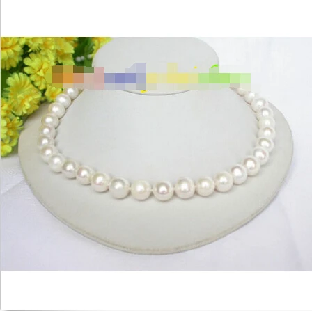 

Genuine 12mm round white freshwater pearl necklace ^^^@^Noble style Natural Fine jewe SHIPPING (C0309)