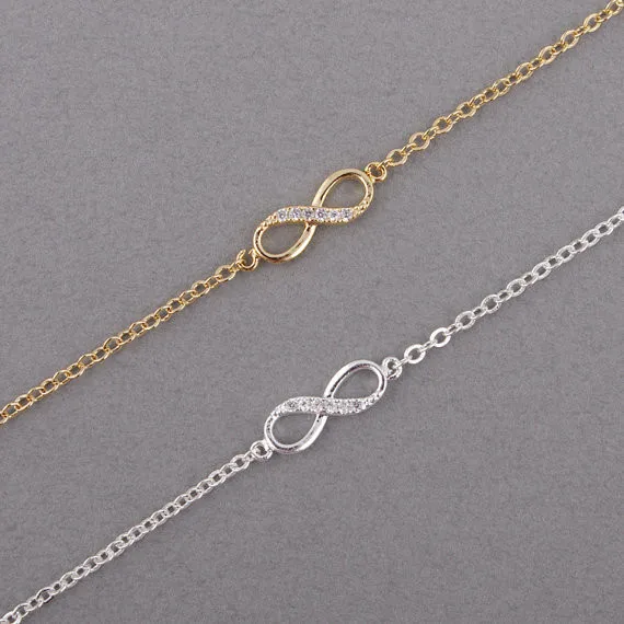 Браслет Lucky 8 CZ Infinity Cross браслеты для женщин и мужчин дружбы ювелирные изделия |
