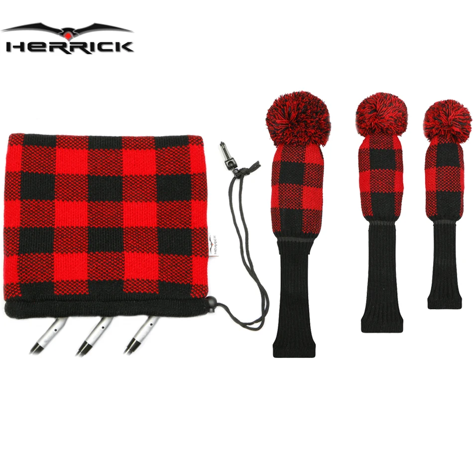 

Golf Clubs headcover knitting wool covers Fairway Wood and irons headcover Combination suit Four color to shoose Free Shipping