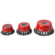 Нержавеющая сталь проволока чаша для полировки щетка витая проволока Форма колеса с 16 мм отверстием для полированных деревообрабатывающих инструментов