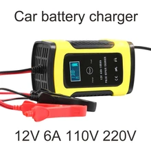 For Lead Battery Charger Car Truck Motorcycle Smart Automatic Intelligent 12v 6A 110V-220V Auto Pulse Repair Charger 12v 24v
