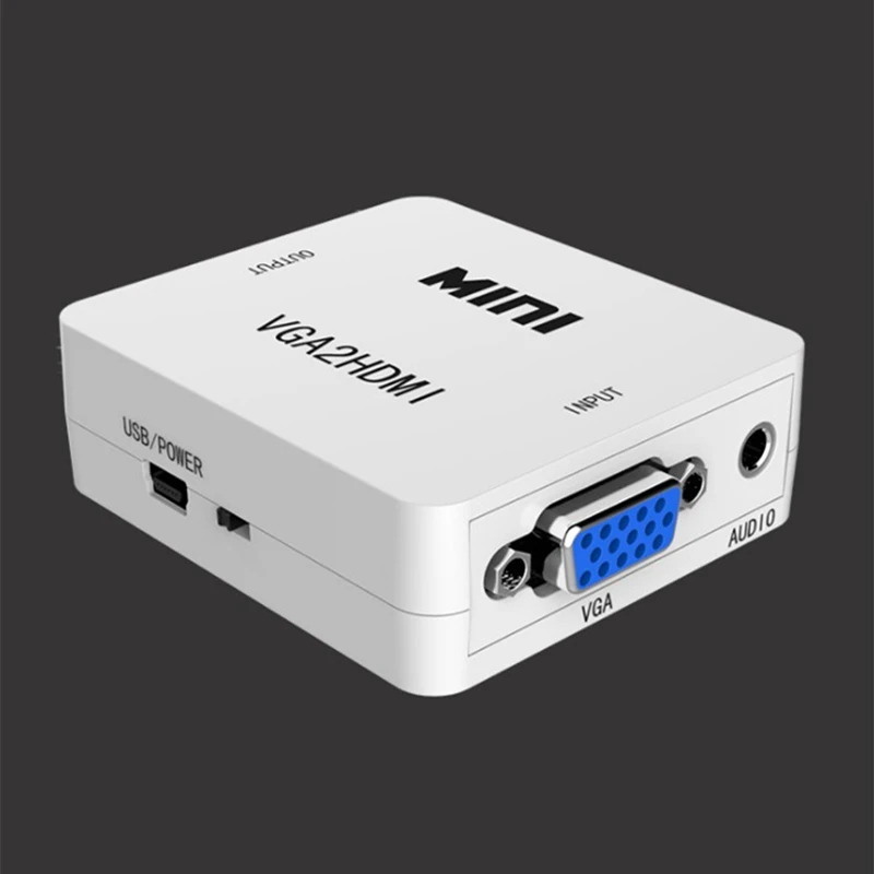 Rankman VGA to HDMI Adapter Mini Converter with Audio VGA HDMI 1080p for Projector PC HDTV Monitor TV-box