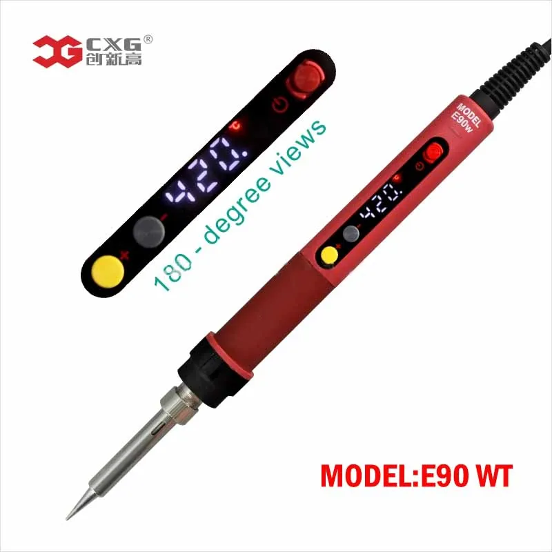 CXG 90W 220V E90W  Electric Soldering Iron LED Adjustable Temperature EU plug Welding Solder Station Heat Pencil Soldering iron