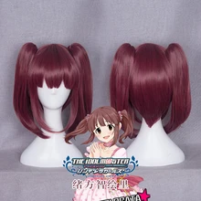 IDOLM CINDERELLA GIRLS Ogata Chieri Cosplay Paruka 35cm Claw Clip koni Syntetický vlasový paruka pro ženy Dívky Anime Wine Red