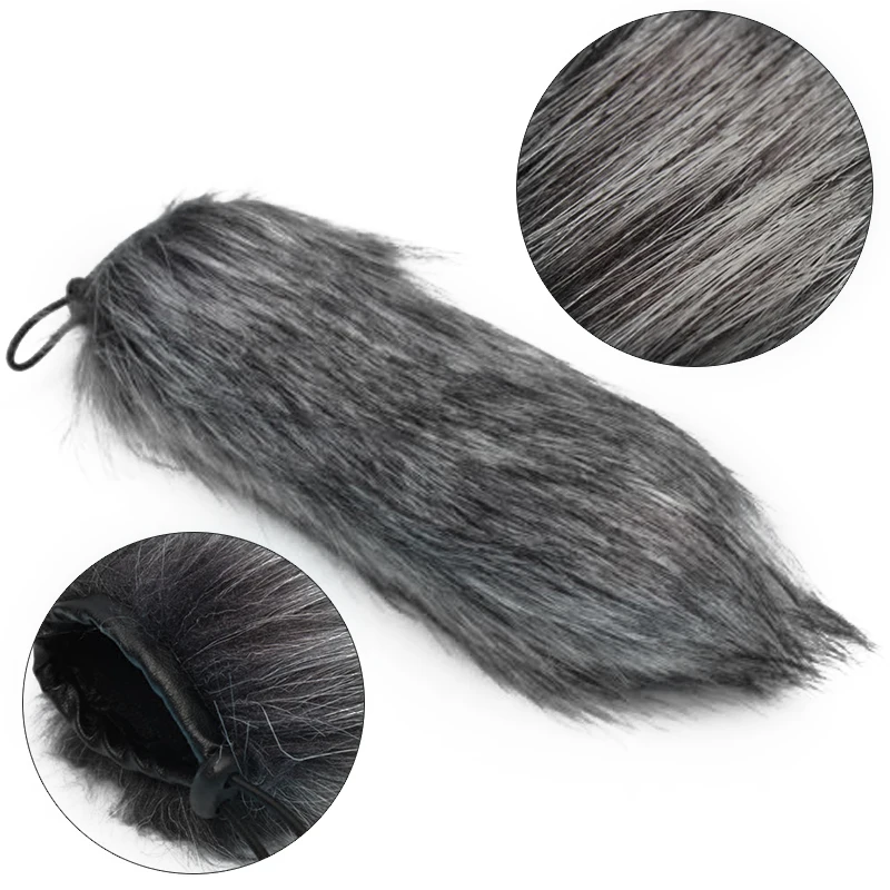 Mayitr 1pc Microphone Cover Artificial Fur Wind Noise Reducing MIC