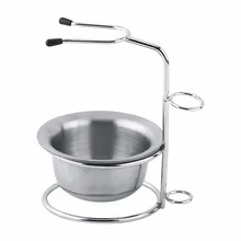 Модный мужской набор инструментов для бритья из нержавеющей стали, подставка для щетки для бритья+ кружка для мыла, чаша