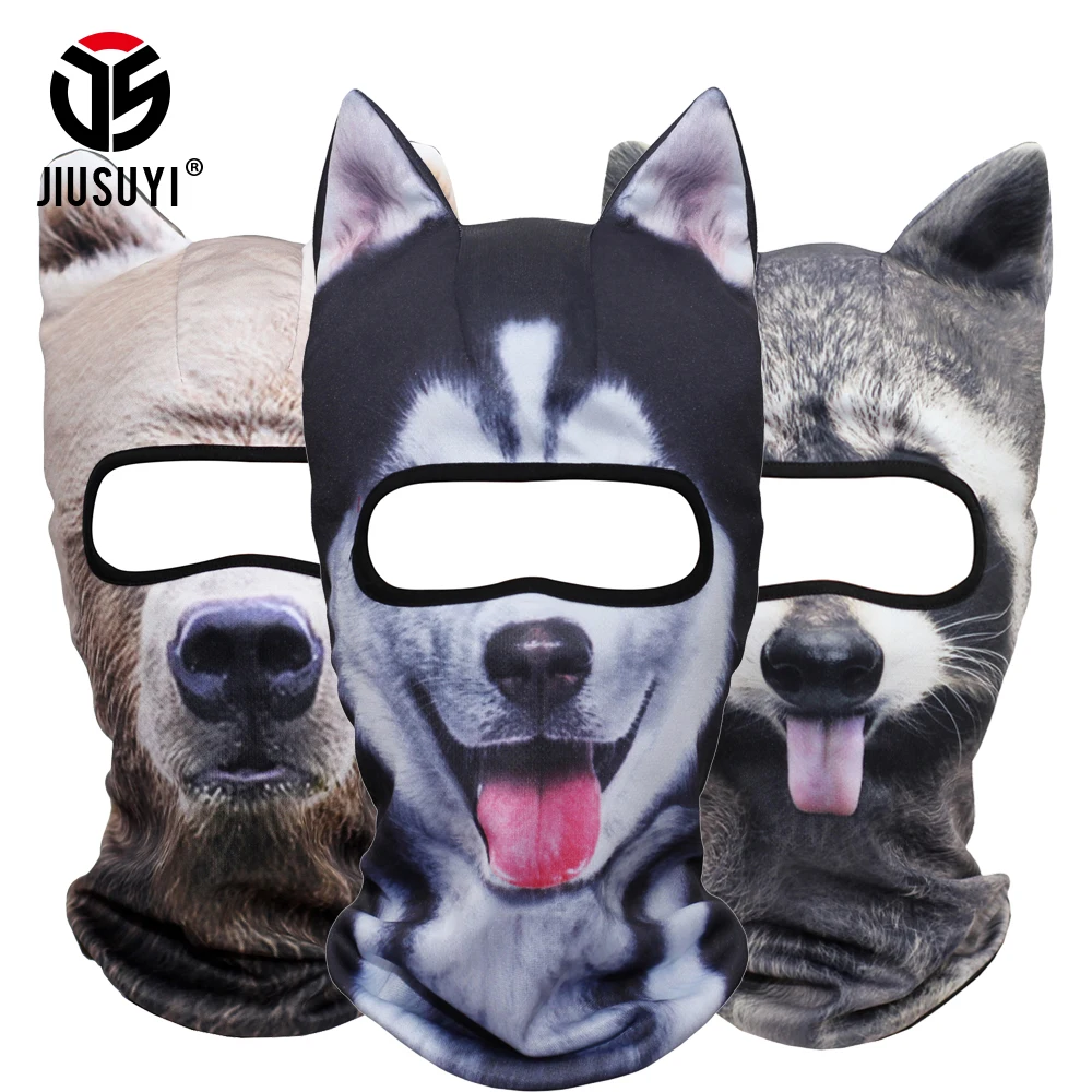 Goedkoop 3D Dier Oren Balaclava Halswarmer Gezichtsmasker Kostuum Halloween Vos Kat Hond Panda Beer Winter Snowboard Winddicht Gezichtsmasker