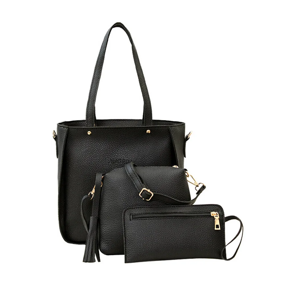 

ISHOWTIENDA 3 Pcs/Set Women Handbags Designer Bags Famous Brand Female Should Bag 2019 PU Leather Tote Bag Small Purse #5L