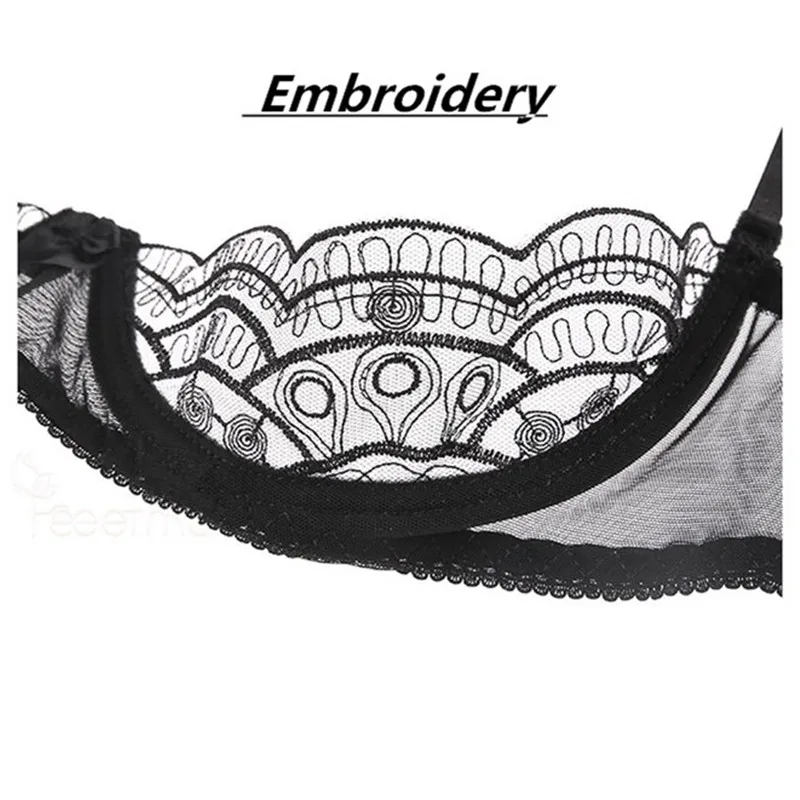 Порно Сексуальные костюмы Эротическое белье для женский, черный с вышивкой кружевной открытый бюстгальтер сексуальное женское белье