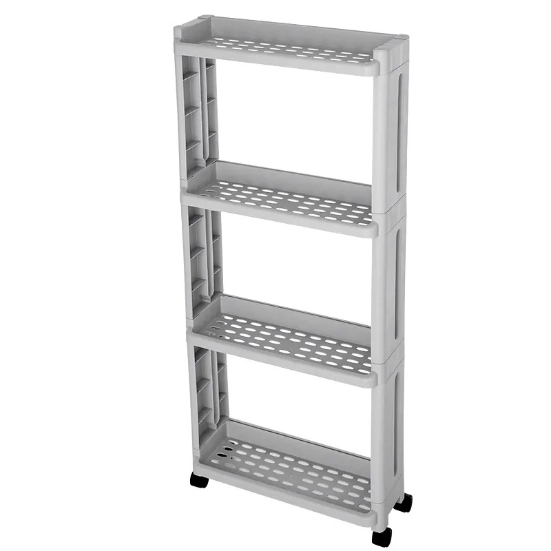 Seam receptacles floor shelves shelves slots kitchen small narrow bathroom movable pulleys LM01161609 - Цвет: Gray 4 layers