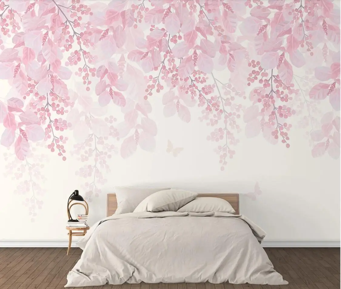 Pink Cherry Blossom Wallpaper Mural Flower Waterproof Canvas Pink Cherry Blossom Wallpaper Mural Flower Waterproof Canvas