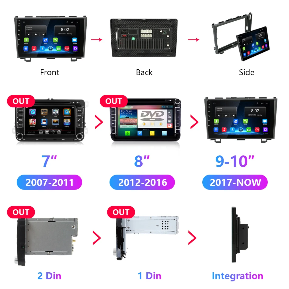 Discount Jansite 9" Car Android Radio for Honda CRV CR-V 2007 2008 2009 2010 2011  Multimedia player Navigation GPS 4G WIFI IPS screen 19