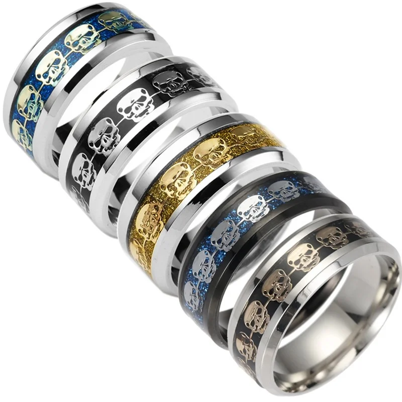 

Men's Titanium Steel Ring Mirror Polishting Ring Engagement Wedding Promise Ring skeleton ring jewelry 7mm fashion accessories