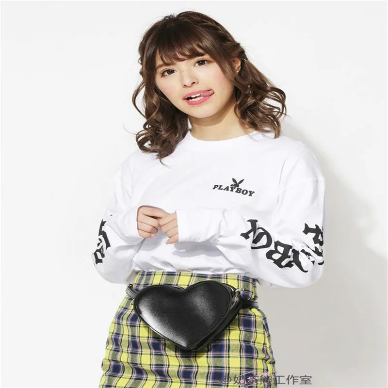 

Milk bear brand wasit bag cross body bag fashion matte cute love heart shape small bag Pu girls black hand bags