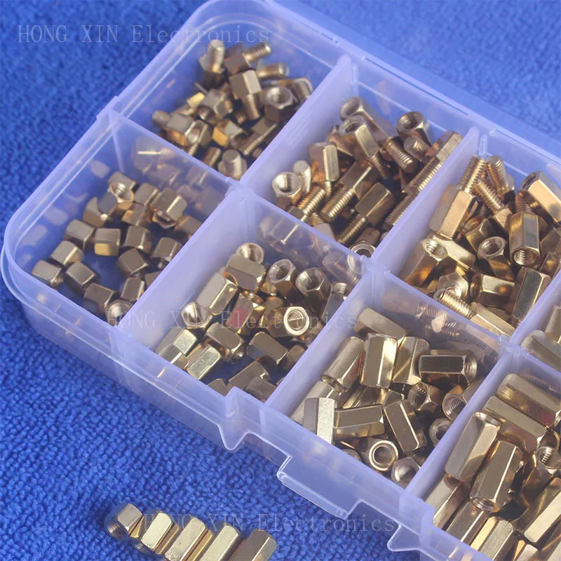 Cena 300 sztuk mosiężny dystans żółty M3 gwint Spacer 4 12mm i Mayitr wodoodporny mosiądz Hex Stand Off filary zestaw zestaw asortymentowy