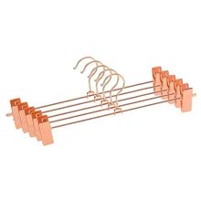 Hangerlink Rose Copper Gold Metal Heavy Duty Pants Skirt Slack Hangers, Trousers Hanger with Clips Rack Swivel Hook (12pcs/Lot)