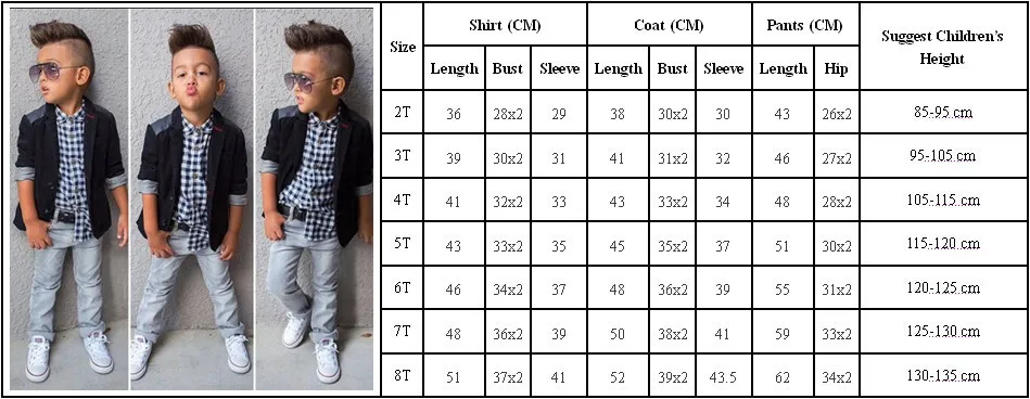 Новинка года; модные комплекты одежды из 3 предметов для маленьких мальчиков черная верхняя одежда+ клетчатая рубашка+ джинсовые брюки Детская осенняя одежда; DS9