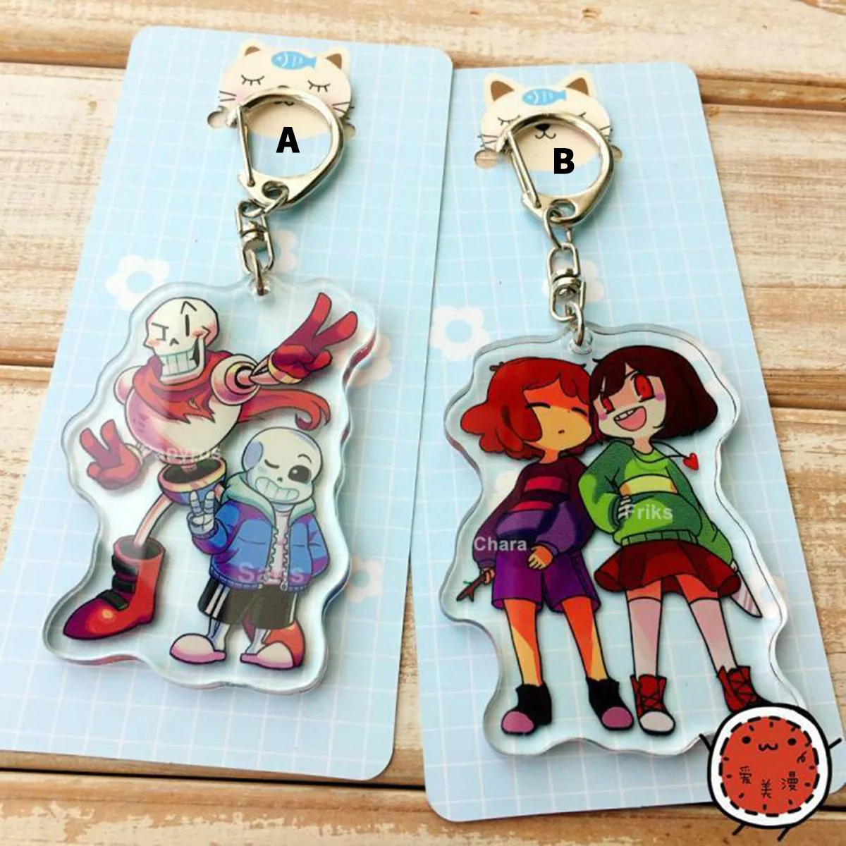 

Undertale Sans Frisk Chara Papyrus Acrylic Keychain Keyring Strap Figure 6cm