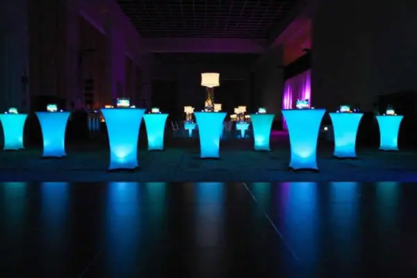 under table lights for wedding
