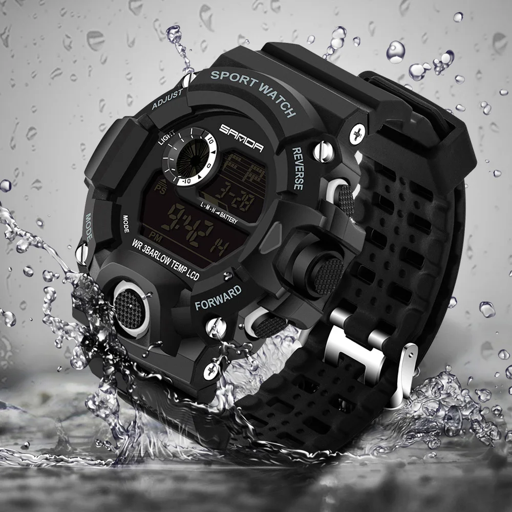 2017 Sanda Digital font b Watch b font font b Men b font Military G Style