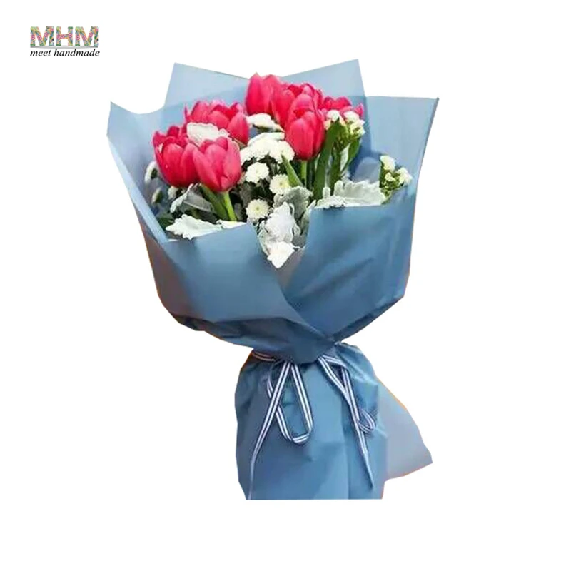 us 9 99 35 off new gift wrap wrapping paper pack waterproof matte flowers bouquet packaging materials 60 60cm 10pcs lot florist supplies in craft flower bouquet wrapping paper