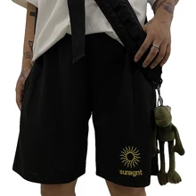 Для Мужчин's костюмы вышивка мужчин шорты для женщин harajuku BF Свободные Мужские шорты новые летние повседневные ulzzang унисекс пара треники