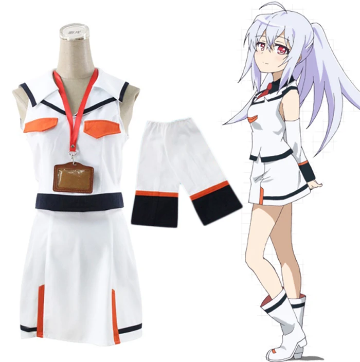 

Anime Plastic Memories Uniform Cosplay Costume Isla Error Full Set Sailor Suit ( Top + Skirt + Sleeves + Breastpiece ) Size S-XL