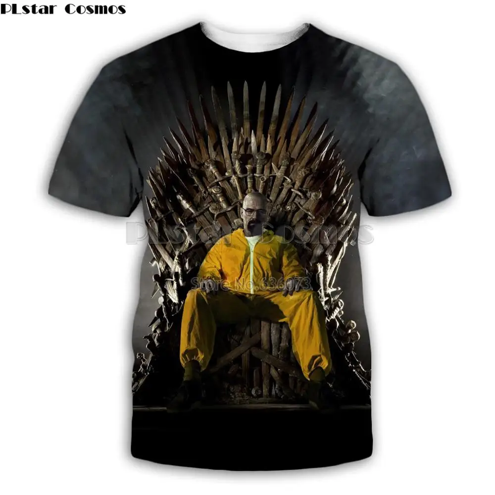

PLstar Cosmos Fashion Men t shirt game of Thrones / Breaking Bad Heisenberg 3D Printed Unisex T shirt streetwear Casual tee tops