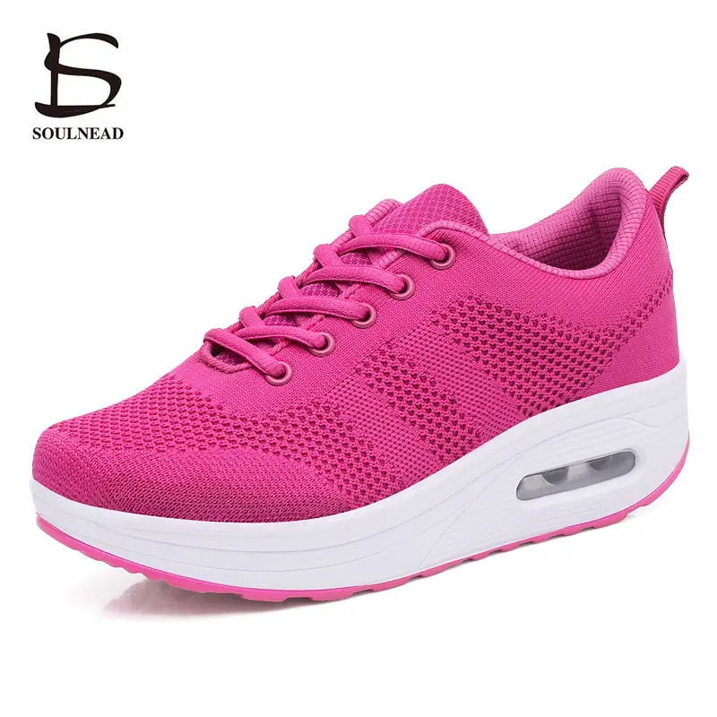 

Air Mesh Breathable Walking Fitness Sports Shoes Women Sneakers Rose Spring Autumn Running Shoes Cross Strap Woman Jogging Shoes