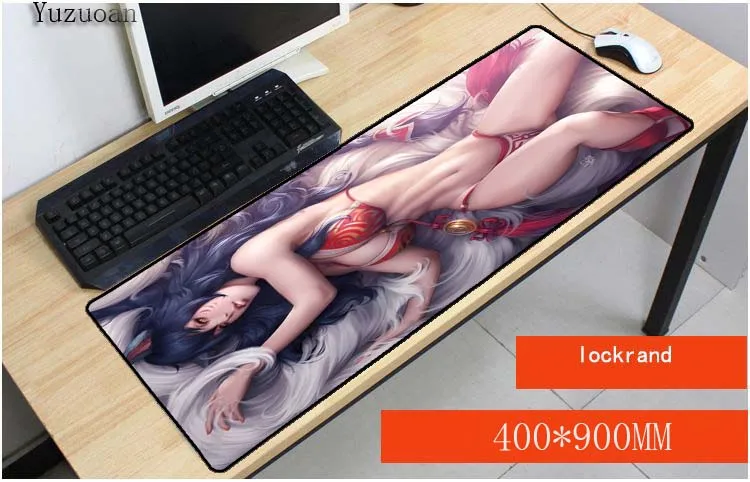 Yuzuoan Hot Game Mouse Pad Stitched Edge Rubber Non-slip Mousepad For Computer Laptop PC Gaming League of Legends Mice Play Mat