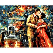 Lovers Kiss, Современное украшение для дома, Настенная картина, сделай сам, цифровая краска для гостиной, кафе, бара, принт, плакат, номер, холст, масляная краска, ing