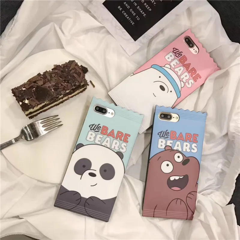 Для iphone 8 7 Plus 6 S Чехол Супер милый мультфильм Мы Голые Медведи панда узор Матовая