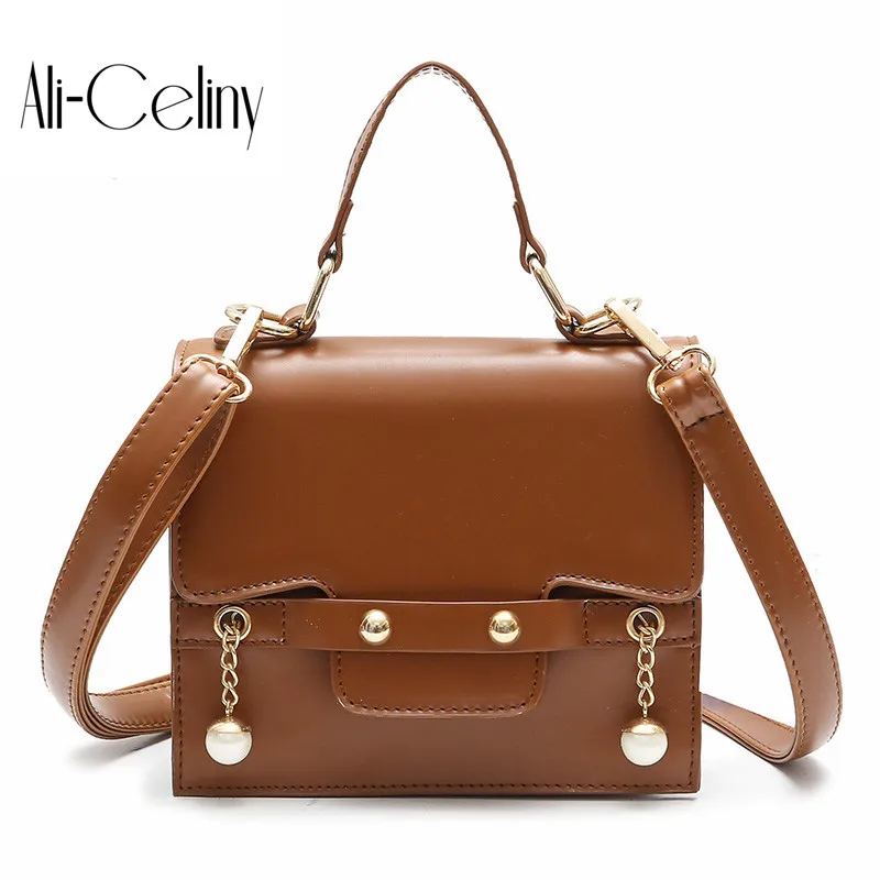 

Fashion Korean version of the 2017 diagonal tide bag pearl portable small bag shoulder diagonal simple wild handbags
