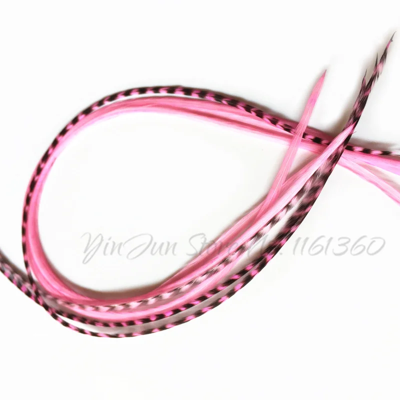 

10pcs 6-12"inches Ombre Dyed Baby Pink Rooster Feather Hair Extensions Accessories for Wedding Party DIY Hair Styling Decoration