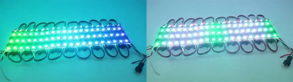 DC 12 В 20 штук светодио дный модуль WS2811 DMX 3 светодио дный SMD5050 RGB Водонепроницаемый светодио дный пикселя цифровой свет Матрица черный/белая